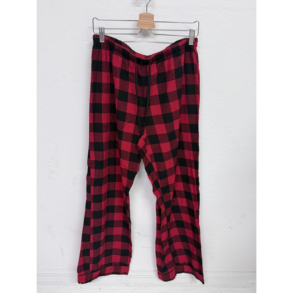 Disney Mens Buffalo Plaid Pajama Pants Red Black Checkered Sleepwear Size M